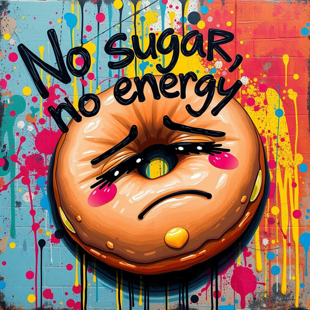 Sleepy Donut Graffiti Street Art