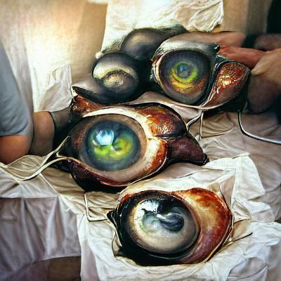 Abstract Expressionist Painting of Human Eyes