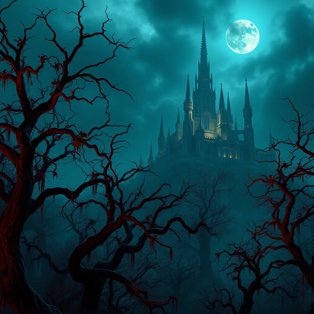 Mystical Realm of Vampires in High-Fantasy Style