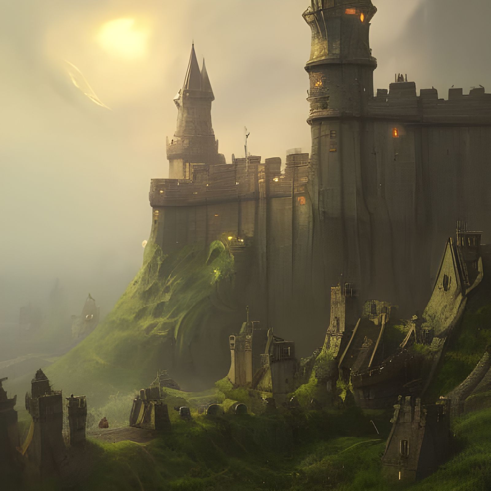 Dark Fantasy Rat Castle in Unreal Engine Style