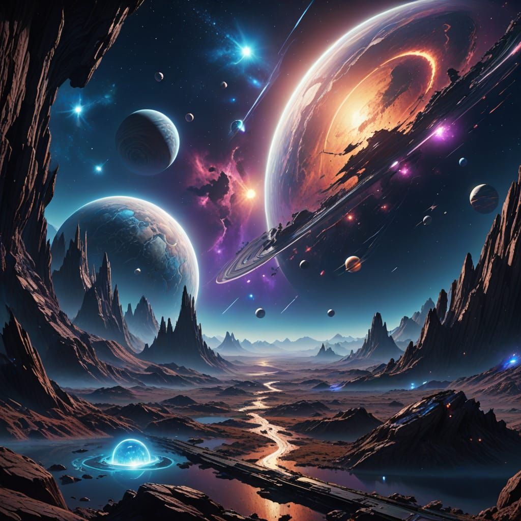 Cosmic Eyes in Vibrant, Glowing Starlight