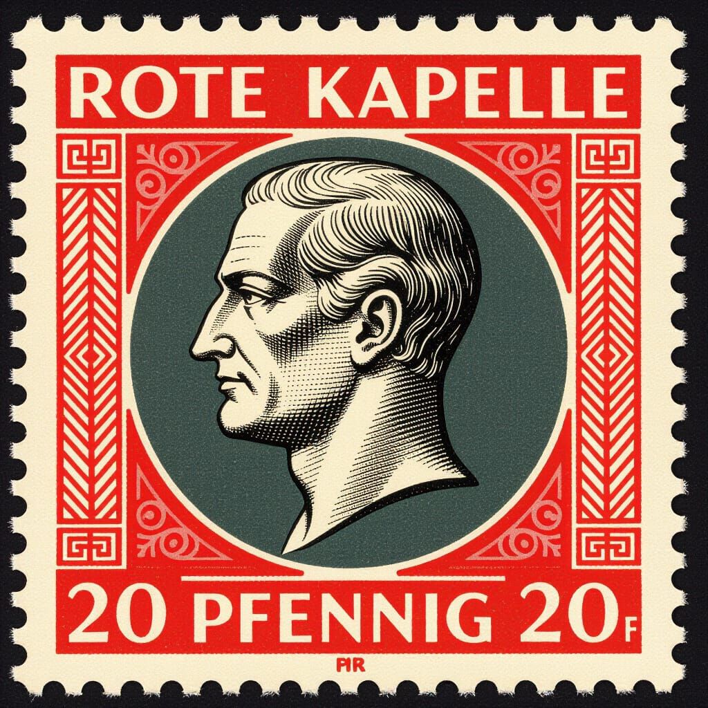 Deutsche Propagandamarke von 1940 der Widerstandsbewegung Rote Kapelle.