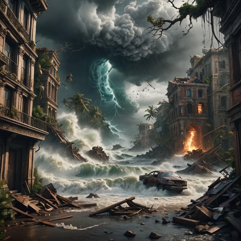 Inside a Hurricane: Detailed Matte Painting