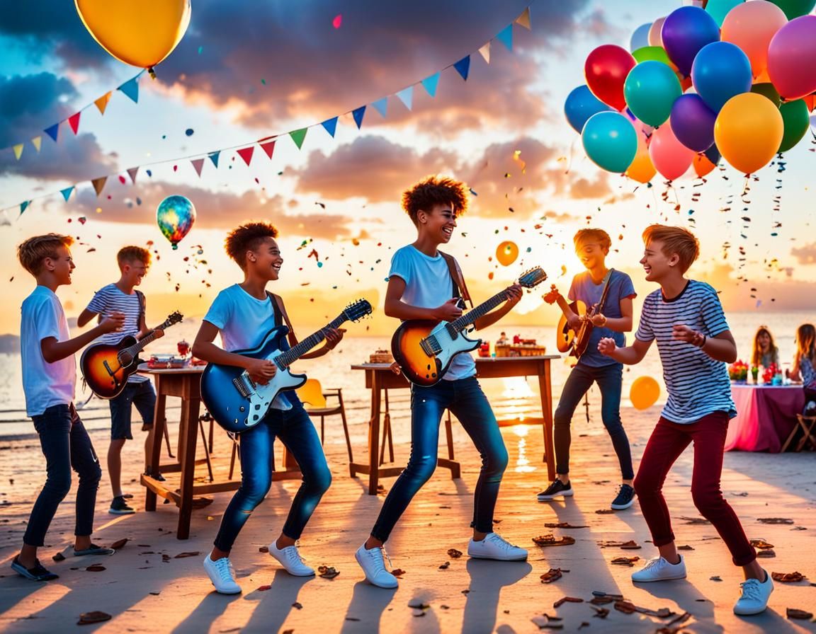 Youth band at the beach