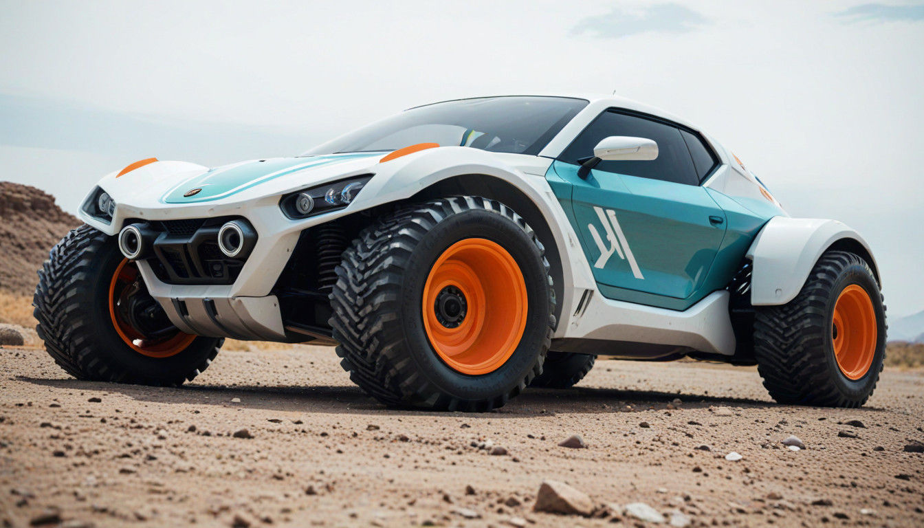 Cyberpunk Future Bubble Buggy in Futuristic Setting