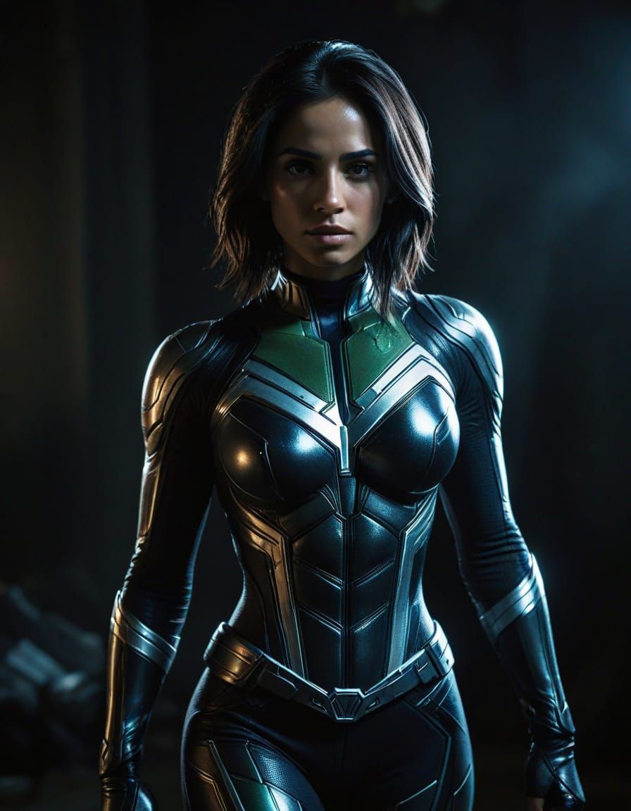 Naomi Scott as Rogue in Cinematic Comic Book Style