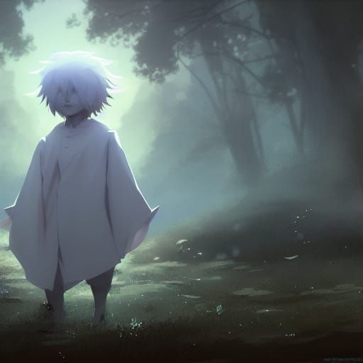 Adorable Anime Ghost Boy Concept Art
