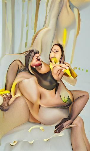 Woman Enjoys Banana: 8k Resolution Concept Art
