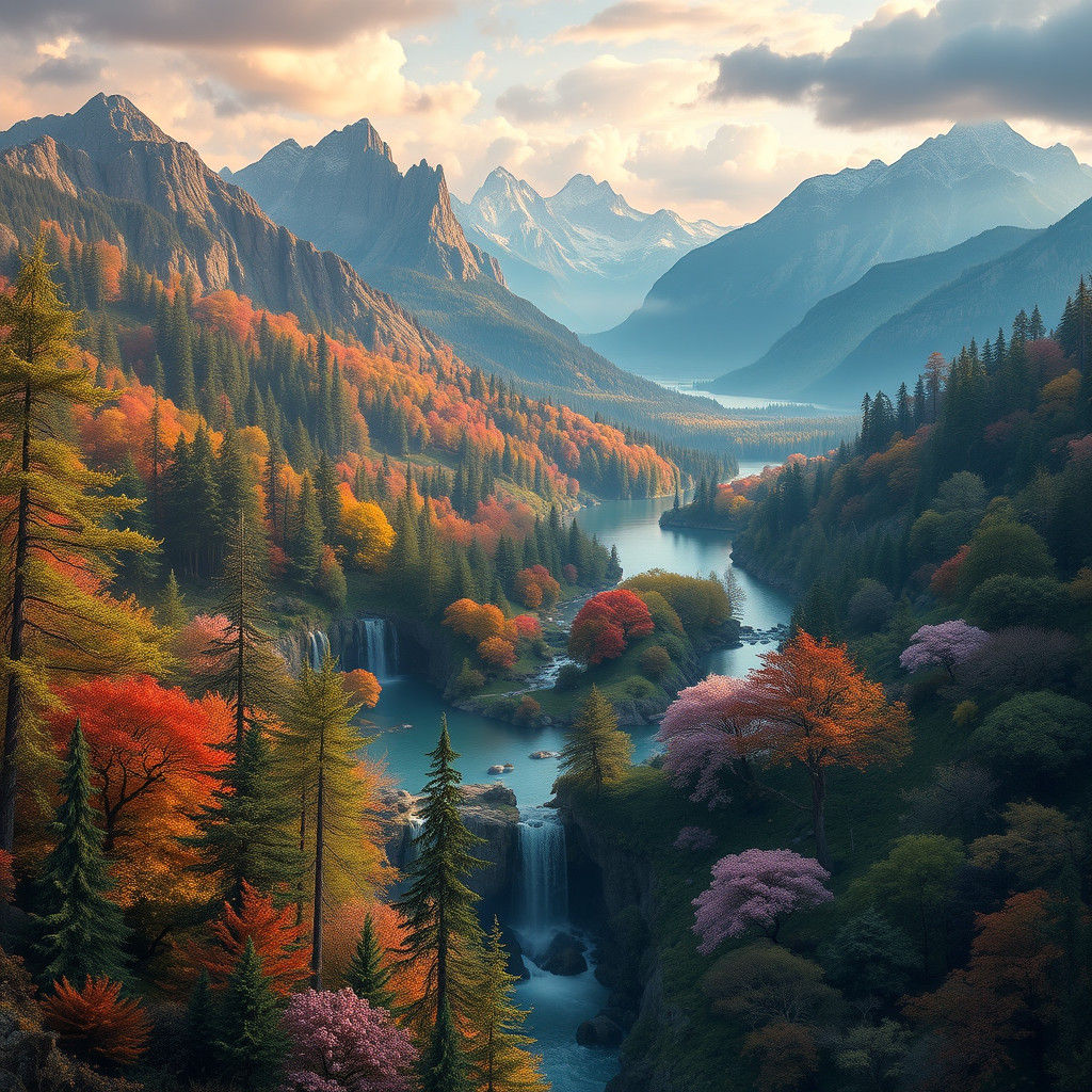 Vibrant Nature Scene in Hyperrealistic 8K Resolution