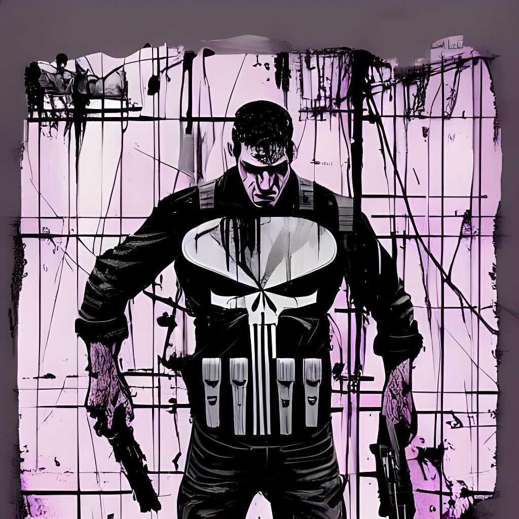 The Punisher in Gothic Expressionist Comic Art
