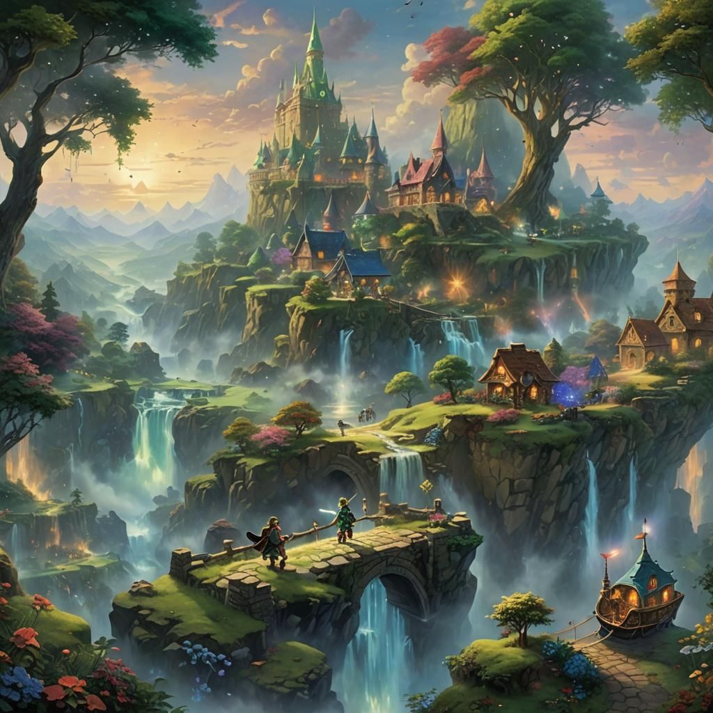 Ethereal Legend of Zelda Landscape in Luminist Style