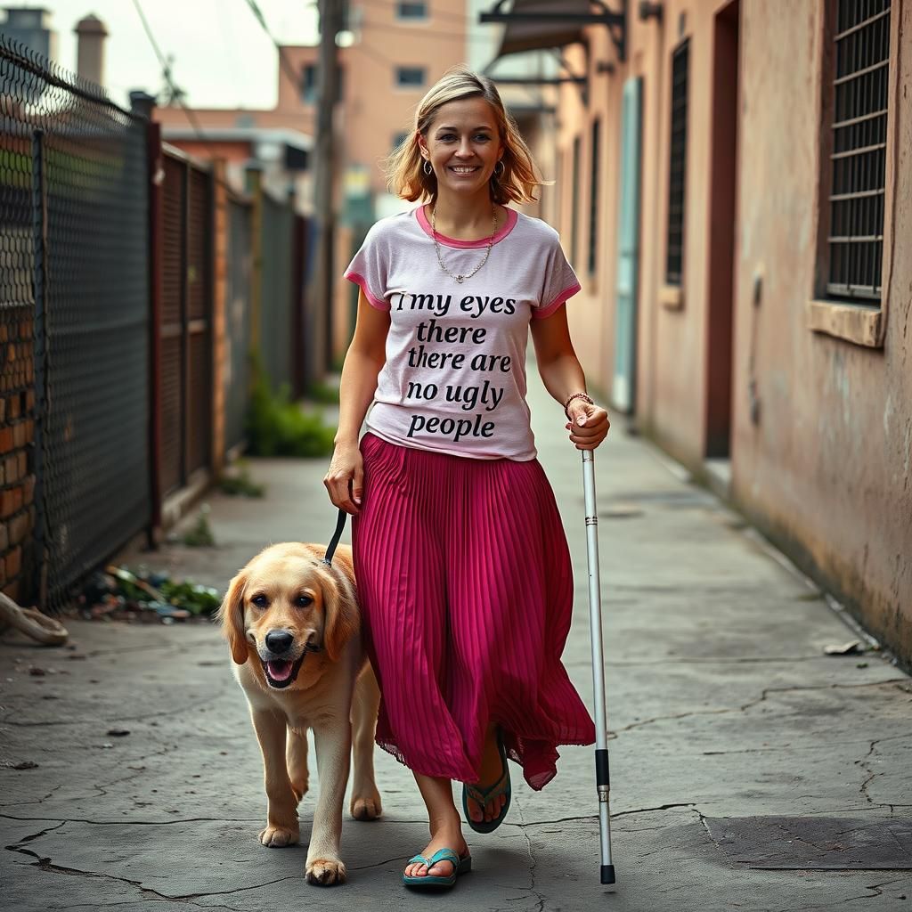 Blind Woman's Inspiring Walk: Fine Art Photography
