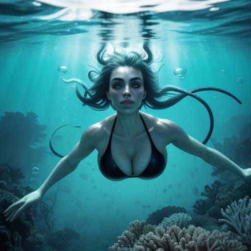 Underwater Beauty: Hazy Bubbles in Murky Water