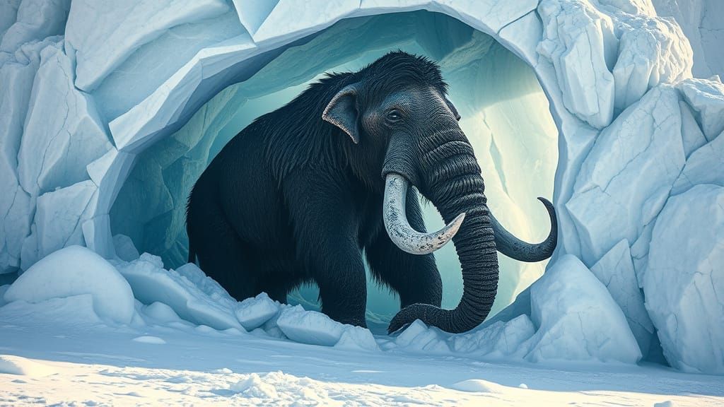 Mammoth in Ice, Digital Art Style