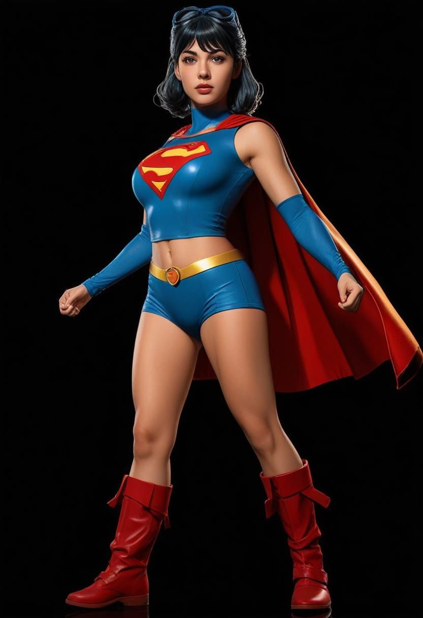 Marinette as Supergirl in Comic Book Style