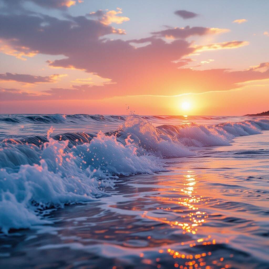 Serene Seaside Landscape in Motion Photography