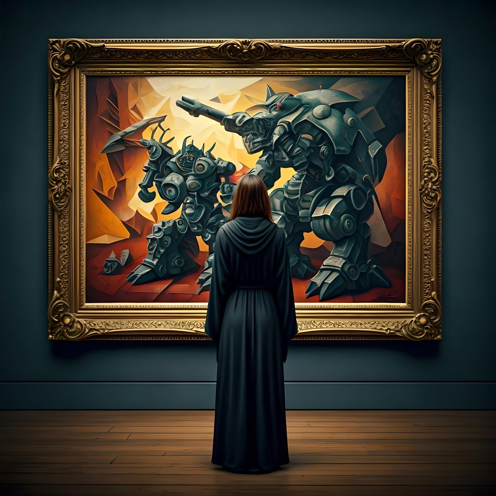 Surreal Abstract Mecha Battle Inspired by Guernica