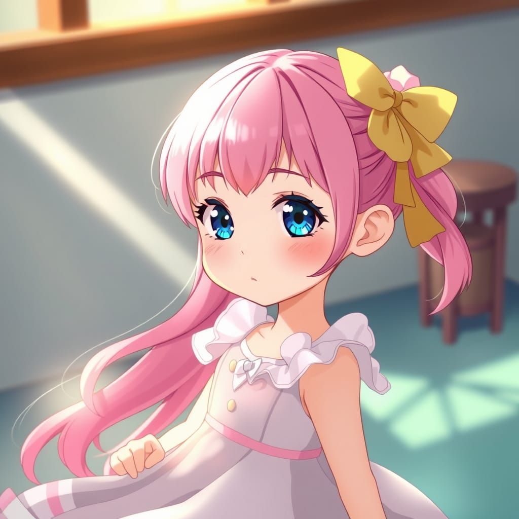 Anime Girl in Princess Dress, Ghibli Style