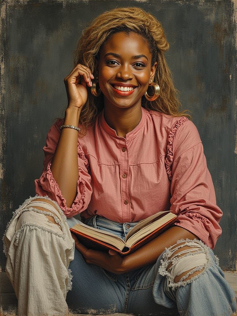 African American Woman in Graduation Attire, Smiling Portrai...