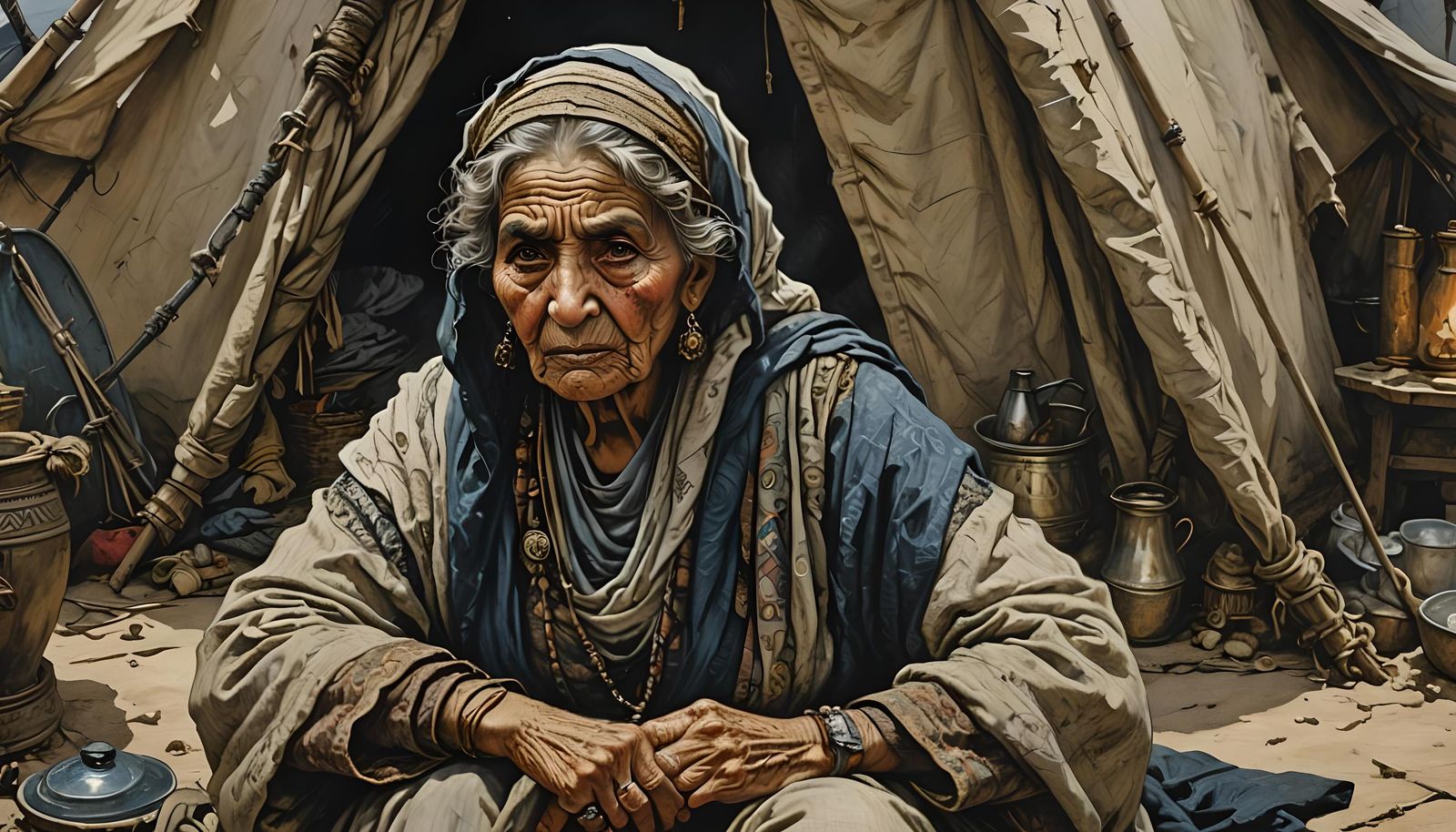 Wealthy Arab Woman in Ancient Israel, Rackham Style