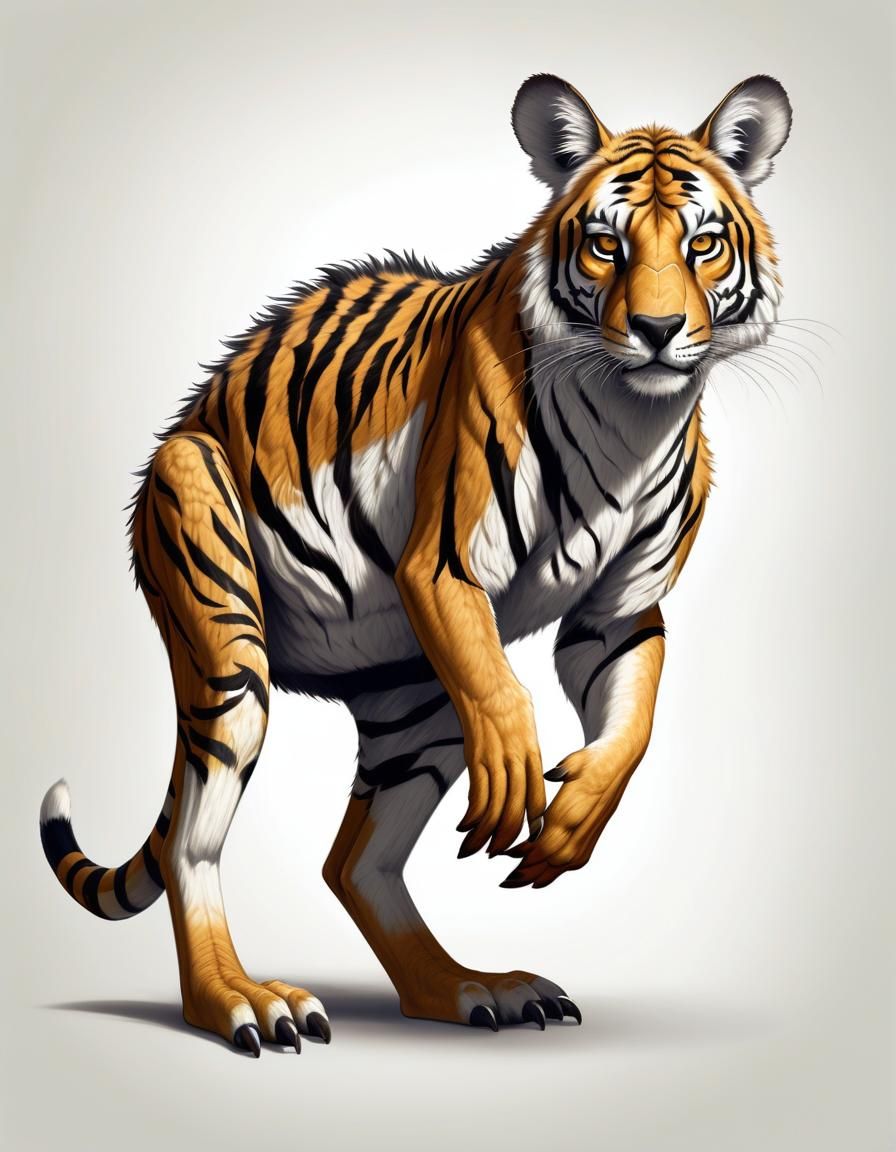Kangaroo-Tiger Hybrid Creature Concept Art