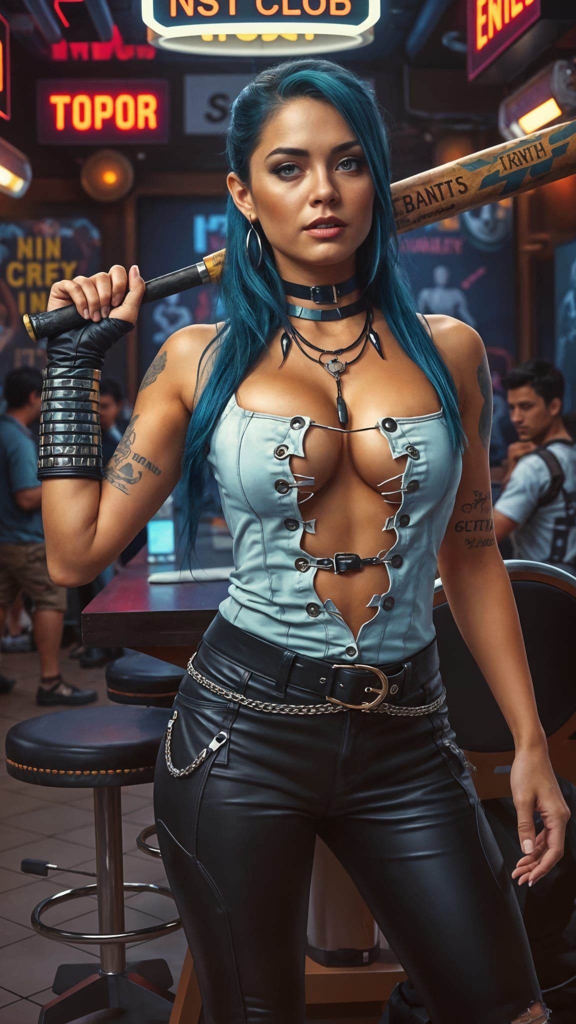 Cyberpunk Goddess of the Nightclub