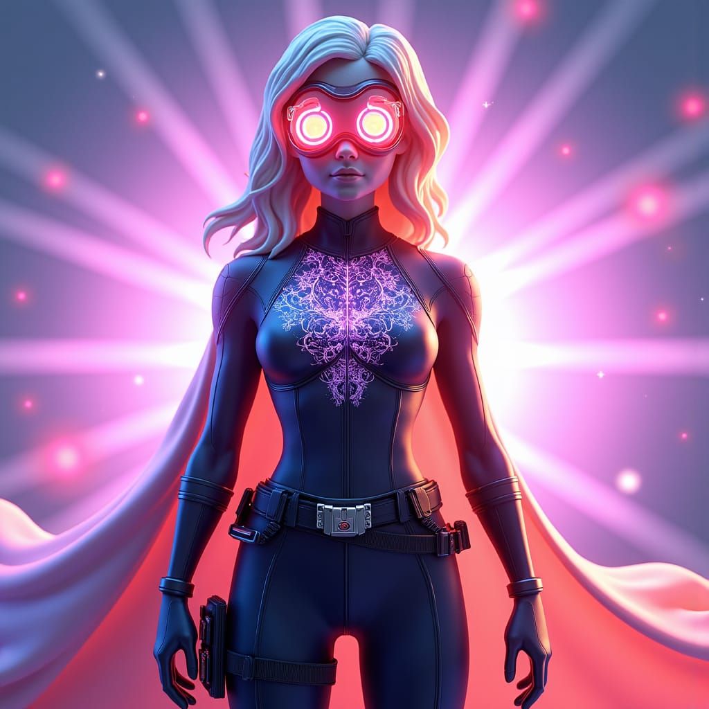 Heroic Hyperopia: Confident Superhero in High-Tech Suit