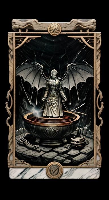 Eerie Tintype of Bat People in Foggy Cave