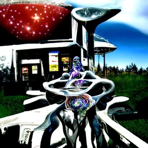 Futuristic Rest Stop at the End of the Universe