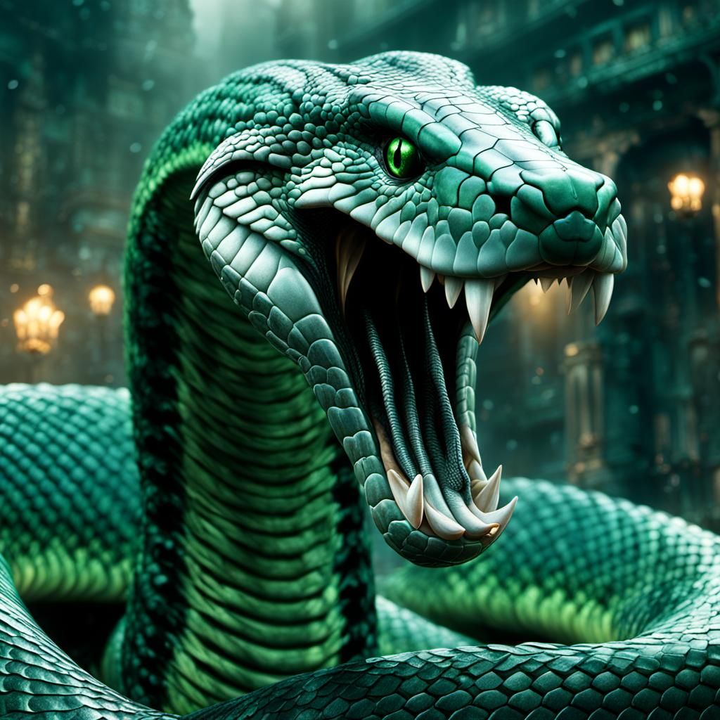 Green and Silver Cobra Strikes: Digital Matte Painting
