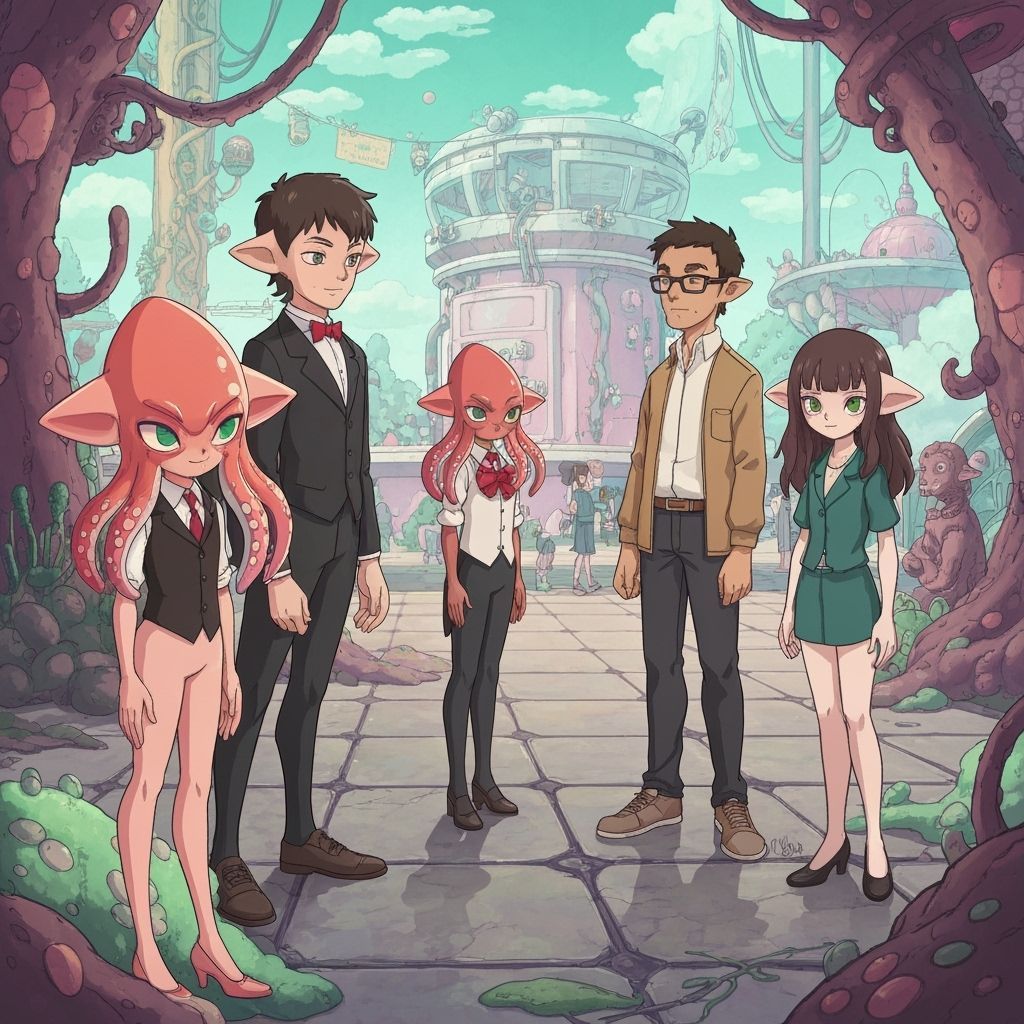 Squid People and Humans in a Surreal Zoo