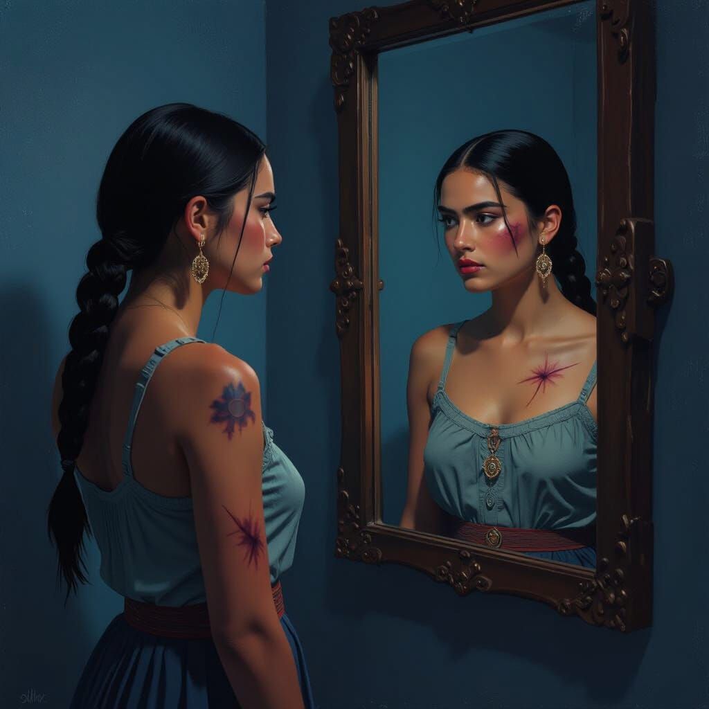 Native American Woman Reflects on Resilience