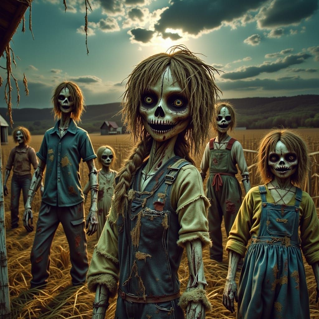 Zombie Horde in Van Gogh Style