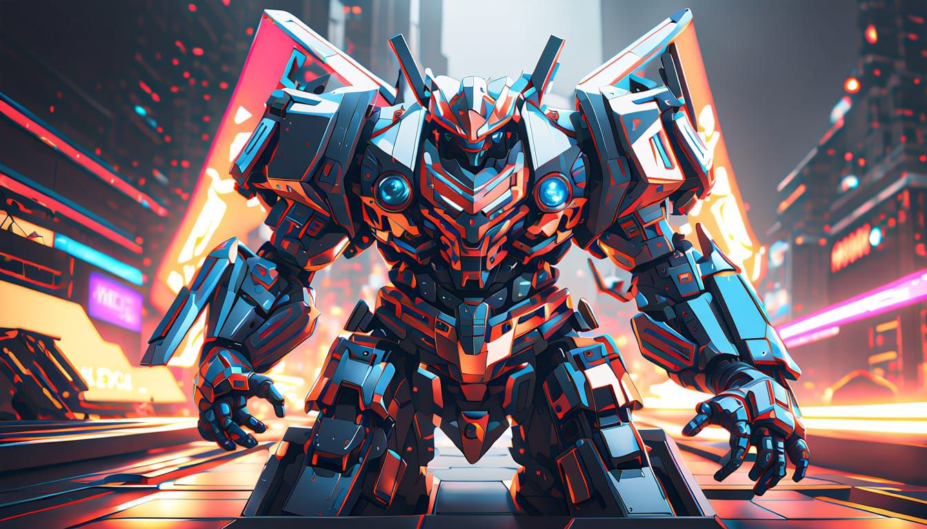 Spectacular Anime-Inspired Mecha in Futuristic Steel