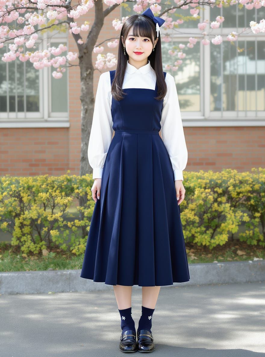 18-Year-Old Japanese Student in Unique School Uniform