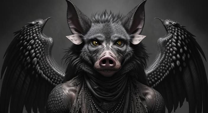 Terrifying Zombie Lamashtu Hybrid in Gritty Cityscape