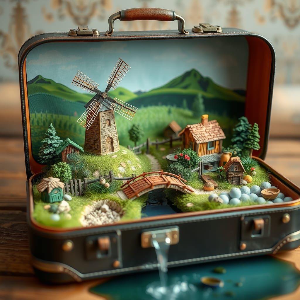 Miniature World in a Suitcase