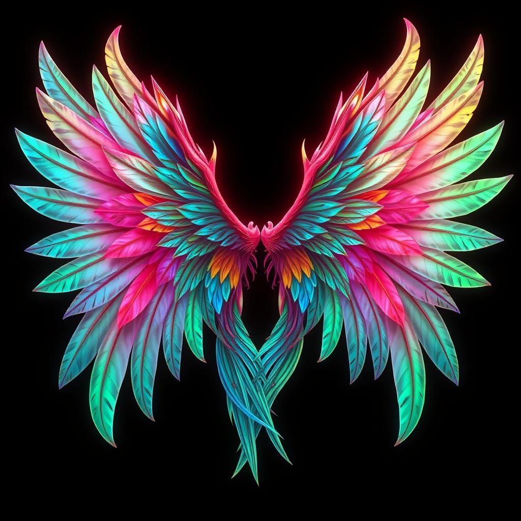 Anime-Inspired Wings in Ultra Detail 3D Rendering