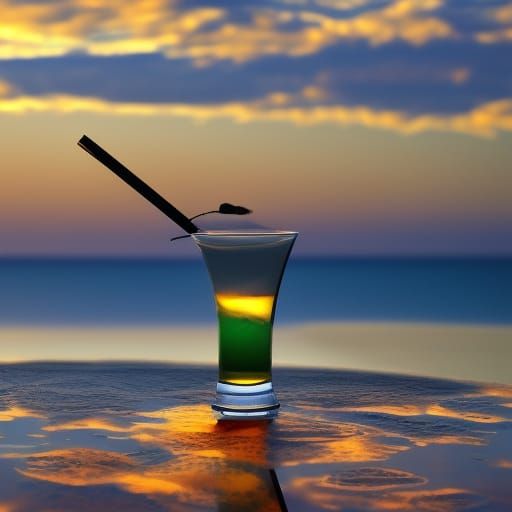 Beach Sunset Cocktail in 8K Resolution