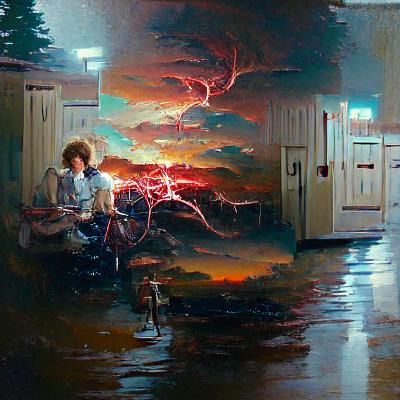Stranger Things Inspired Oil Painting by Gurney