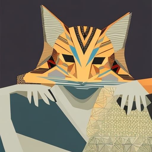 Geometric Bauhaus Pop Art in Triadic Colors