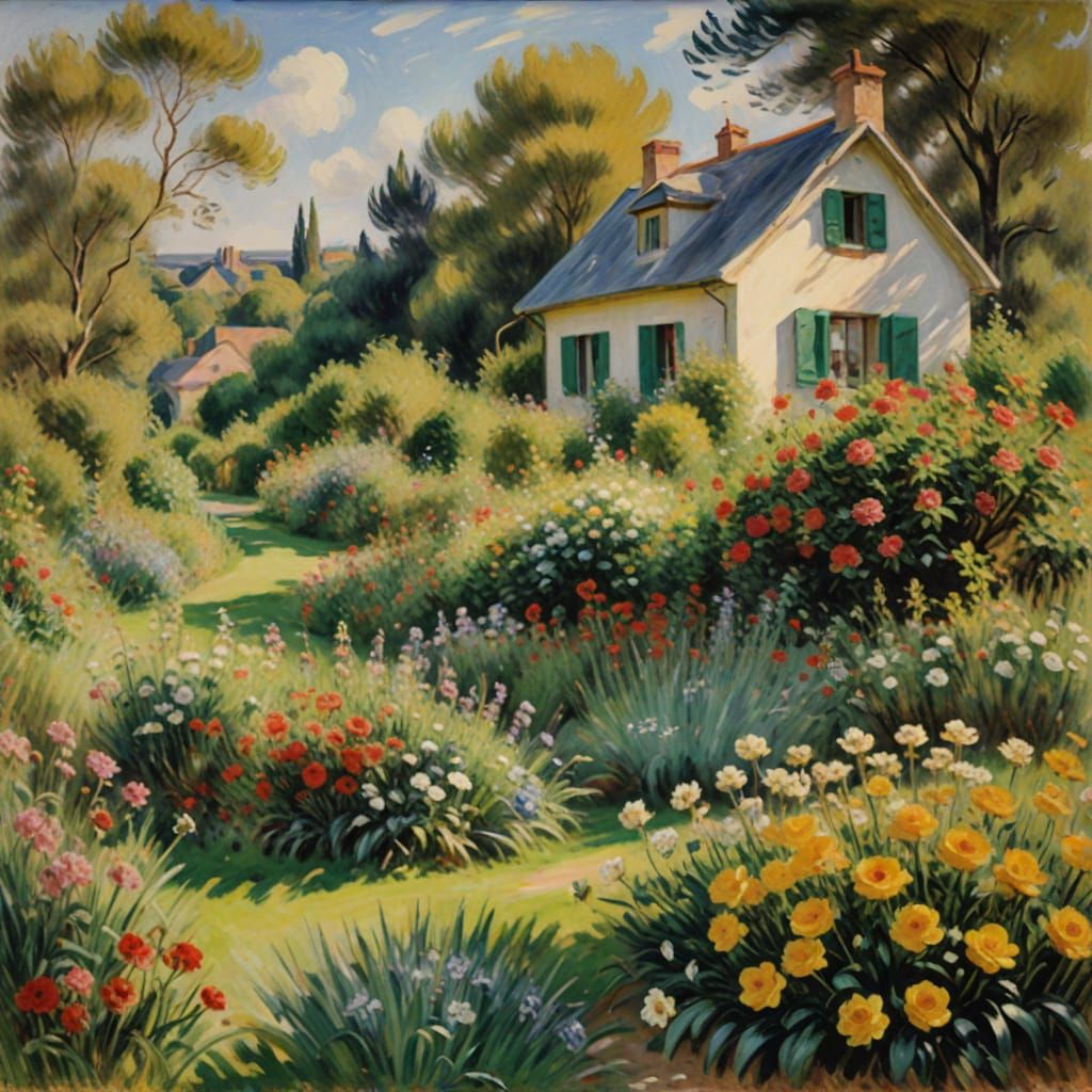 Impressionist Masterpiece: Serene Spanish Countryside Landsc...