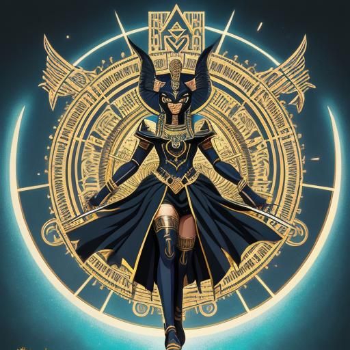 Egyptian Goddess of Wealth and Fertility in Anime Style