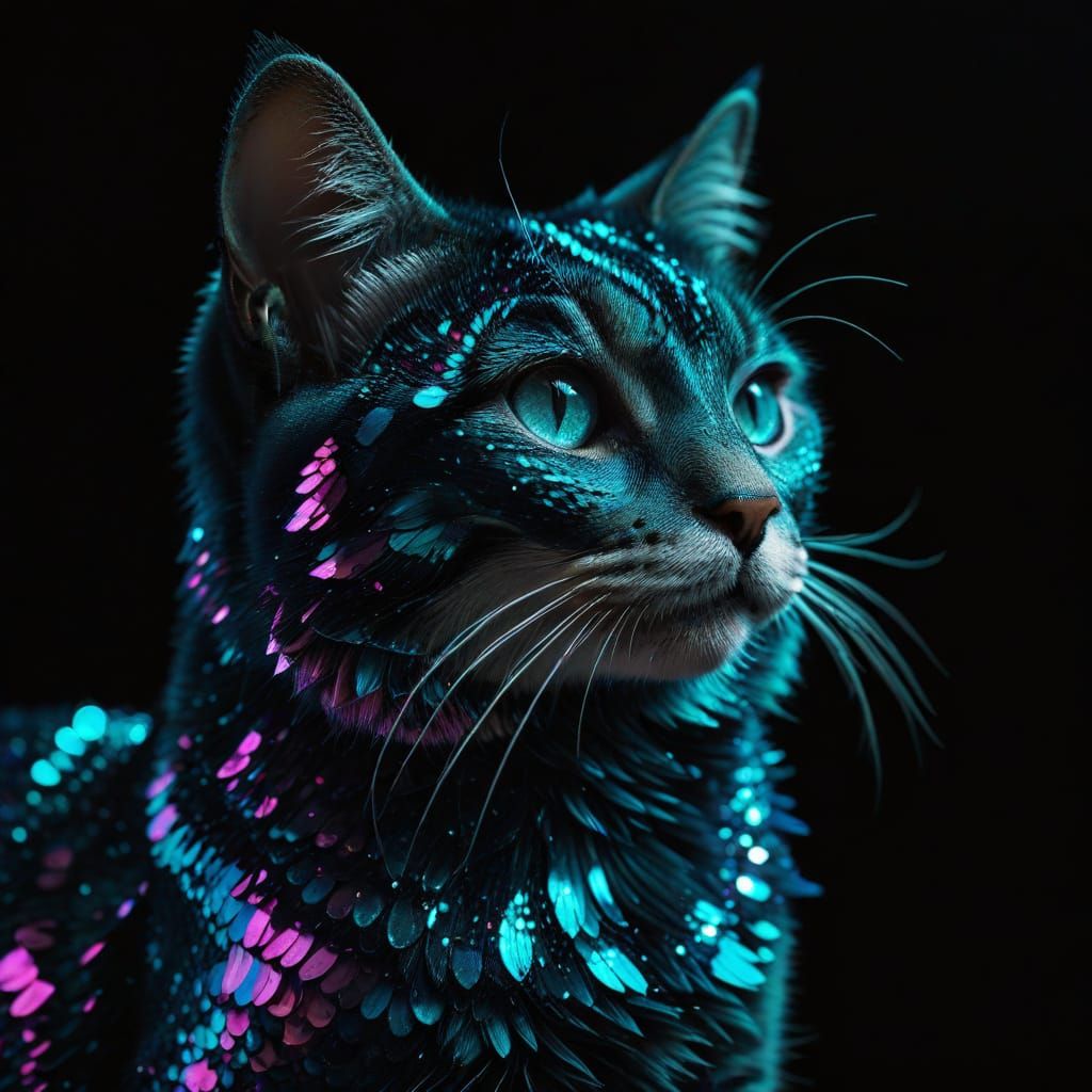Mystical Feline Elegance in Jewel Tones