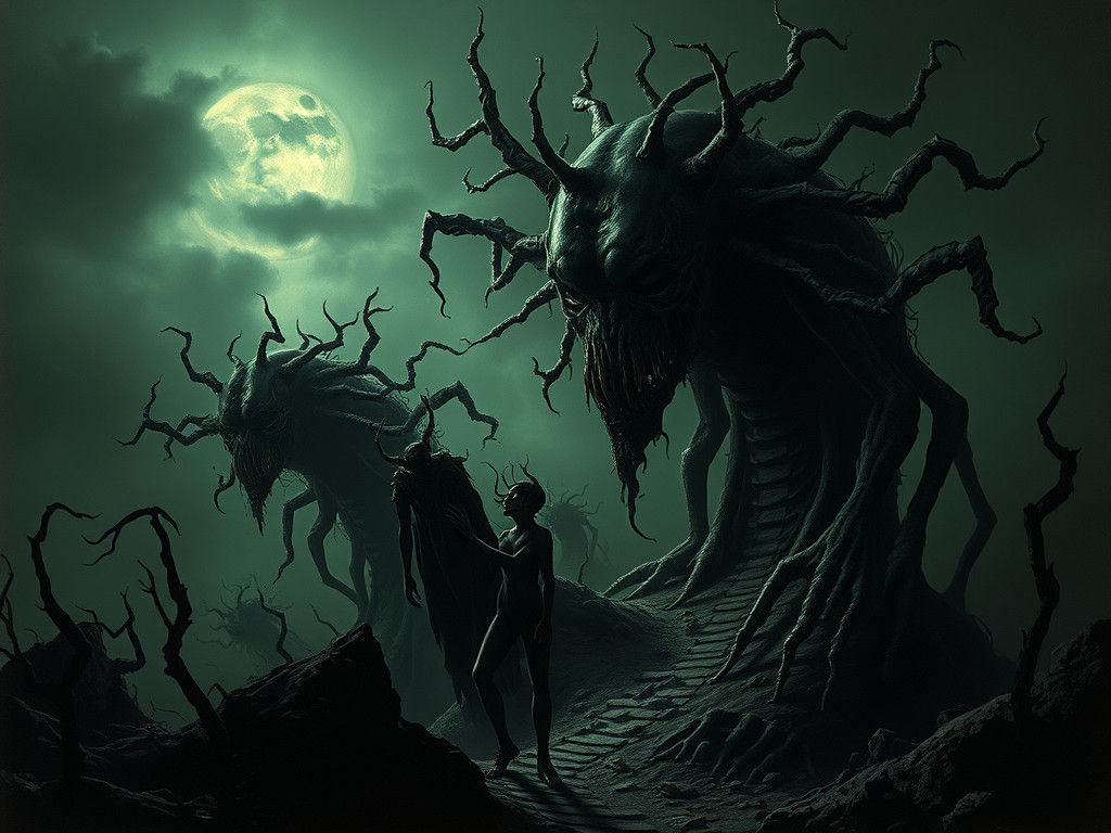 Biomechanical Horror in a Dark, Twisted Landscape