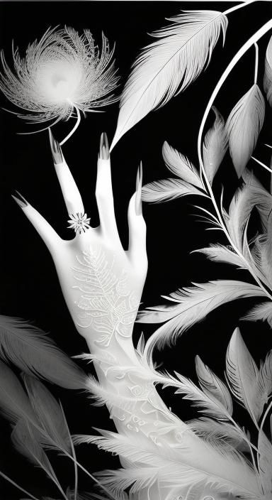 Hand Rayograph By Man Ray ,  (human hand with four fingers a...