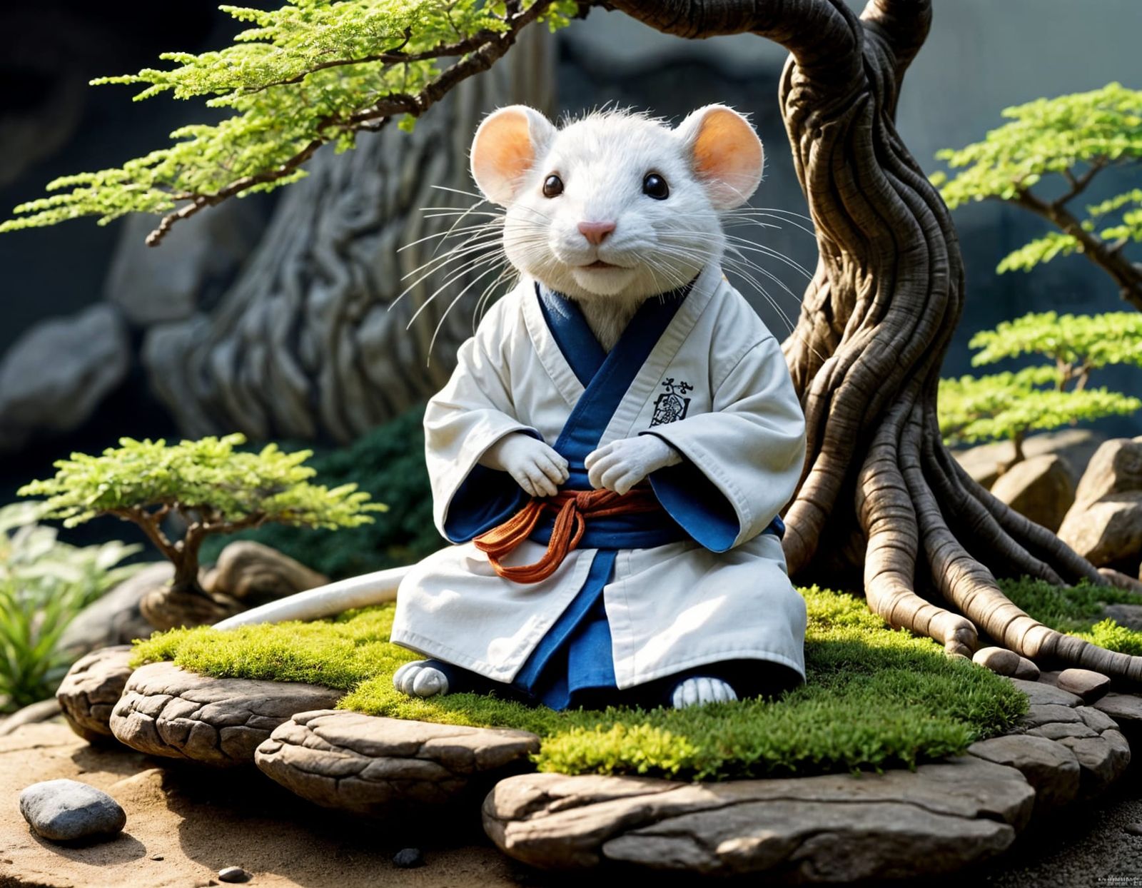 Zen Plush Rat Sensei in Sci-Fi Concept Art Style