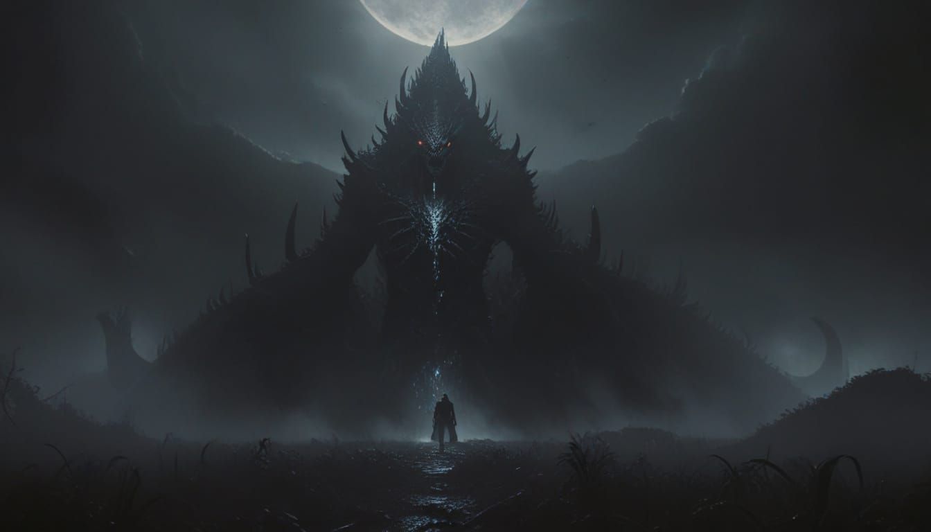 Sinister Hellish Garden in Horror Illustration Style