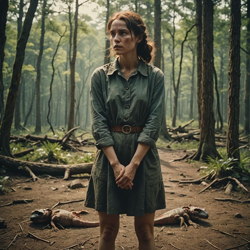 A Humble Woman Under Cinematic Lighting