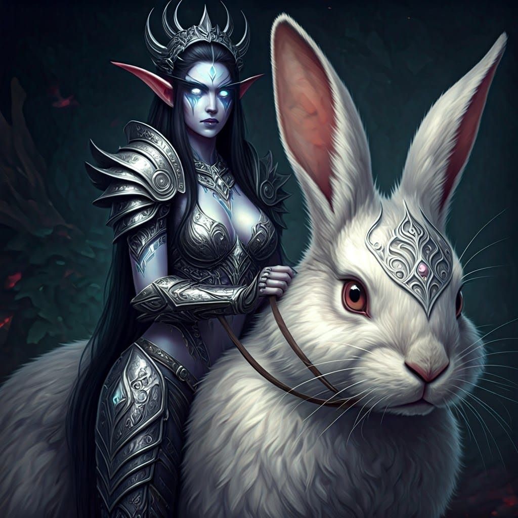 Ethereal Night Elf on Majestic Rabbit Steed